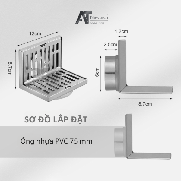 phễu thu nước vách tường