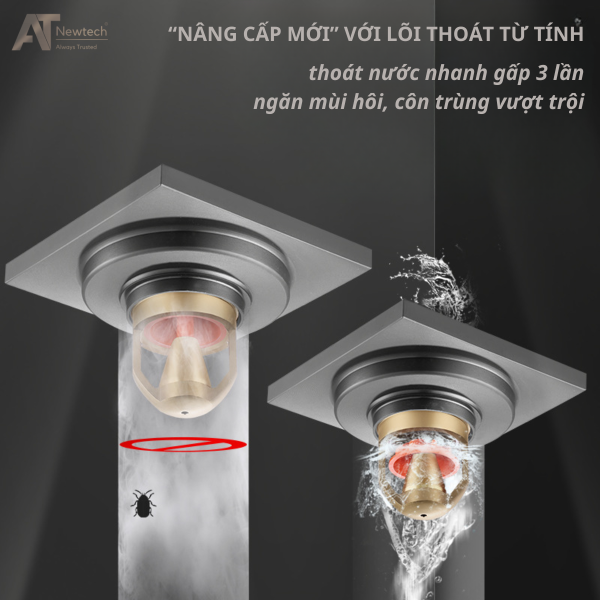 thoát sàn nhà tắm lõi từ tính