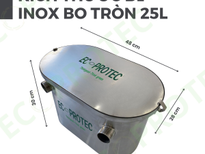 bể tách dầu mỡ inox tròn 25L