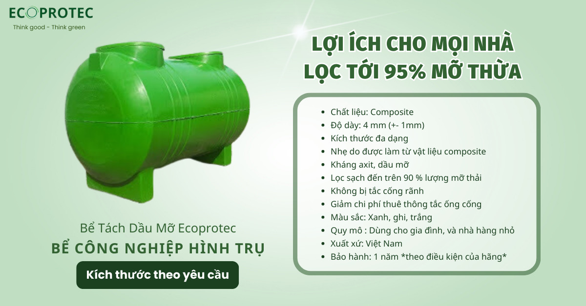 Bồn bể tách dầu mỡ công nghiệp composite