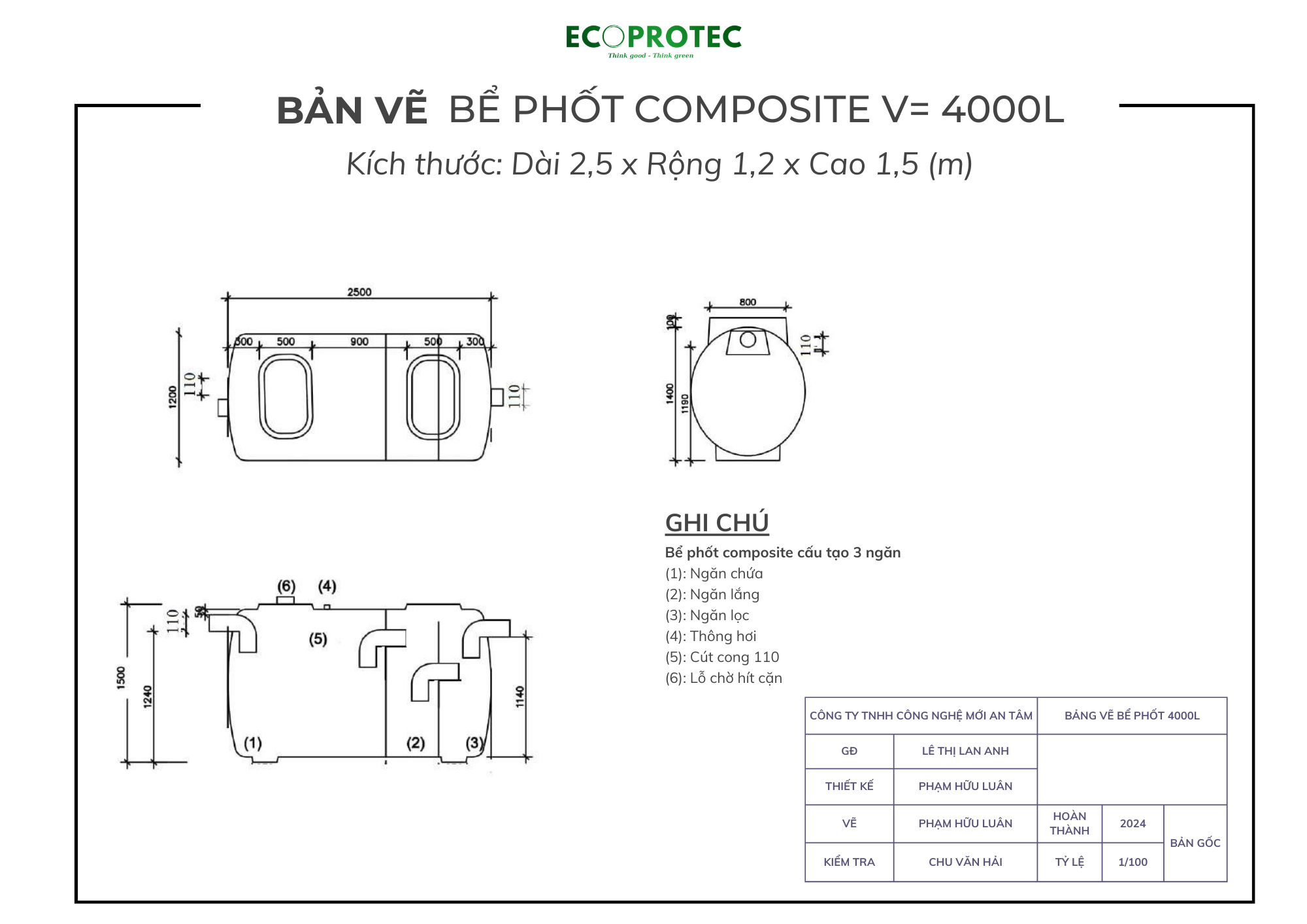 Hướng dẫn lắp đặt bể tự hoại composite